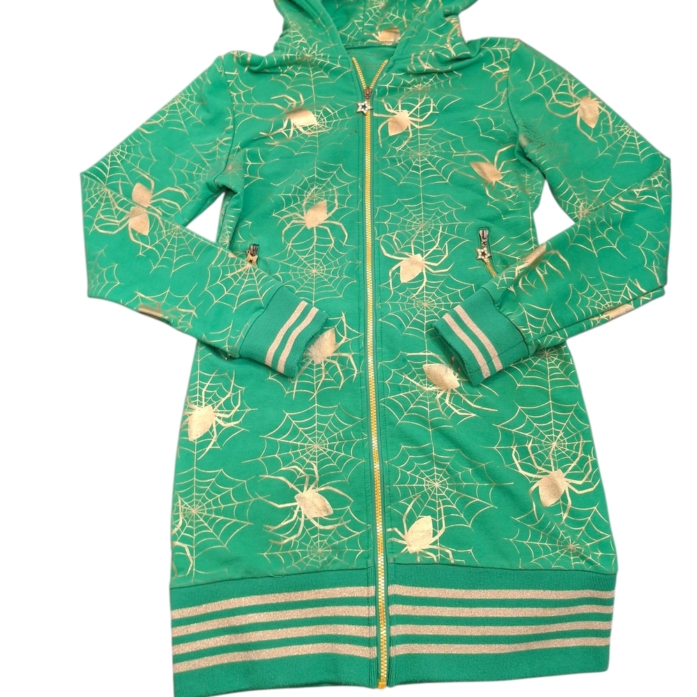 Impressions Green and Gold Long Sleeve Dress